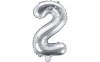 Partydeco Folienballon Zahl 2 klein