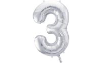 Partydeco Folienballon Zahl 3 gross