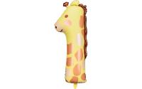 Partydeco Folienballon Zahl 1 Giraffe