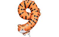Partydeco Folienballon Zahl 9 Tiger