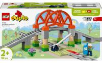 LEGO Eisenbahnbrücke und Schienen