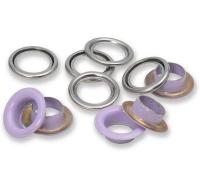 Prym Ösen mit Scheiben , lila-silber