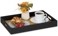 relaxdays Serviertablett Bambus 40.5x28cm