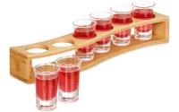 relaxdays Schnapsbrett mit 6 Gläser