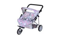Zwillingspuppenwagen Duo star grey pink