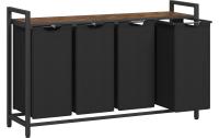Vasagle Wäschekorb mit Ablage Schwarz,4x38L
