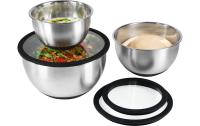 Genius Edelstahtl-Schüsseln mit Glasdeckel
