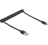 Delock USB2.0 Spiralkabel A-C, 50-80cm