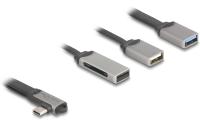 Delock USB-C Kabel-Hub, 2 Port, CardReader
