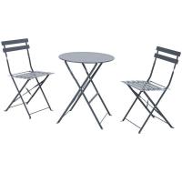 DamecoBistro-SetStühel&Tisch,Anthrazit matt