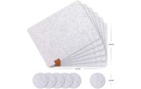 LuanaRose Tischset Filz 12er-Set hellgrau