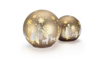 STT LED Glas Ball Set braun 2 Stk.