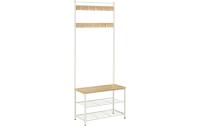 Vasagle Garderobe Weiss-Nature,Holz, Metall