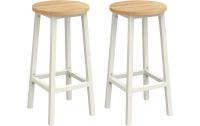Vasagle Barhocker, 2er Set, Weiss-Natur