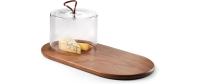 PHILIPPI Käsebrett Walnut Glasglocke