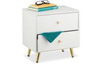relaxdays Nachttisch mit goldenen Beinen