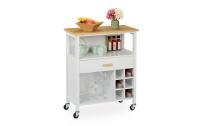 relaxdays Küchenwagen mit Weinregal