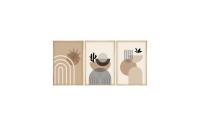 Wallxpert Bild Arches Beige/Blau 3-teilig
