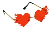 Partydeco Brille Flammen Herz
