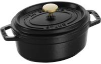 Staub Cocotte 15cm, oval, Schwarz,