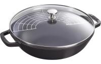 Staub Wok mit Glasdeckel schwarz 4.4 lt.