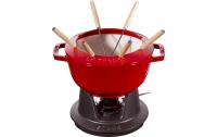 Staub Fondue Set Kirsch-Rot m. 2 Griffen