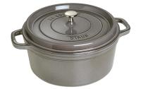 Staub Cocotte 26cm, rund, Graphit-Grau,