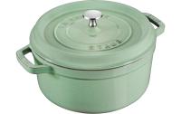 Staub Cocotte 26cm, rund, Salbei, Gusseisen