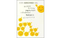 ABC Abschiedskarte, winkende Smileys