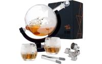 Oak&Steel Dekanter Globus mit Whisky Gläser