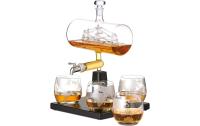 Oak&Steel Dekanter Schiff mit Whisky Gläser
