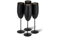 Oak&Steel Sektgläser Schwarz matt, 4er Set