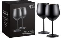 Oak&Steel Weingläser Schwarz matt, 2er Set
