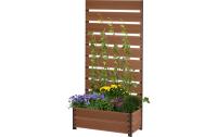 WPC Pflanzkübel mit Rankgitter, Hellbraun