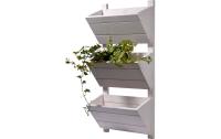 3-stufiges Wand-Pflanzbeet, weiss