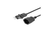Klappstecker-Verlängerungskabel, 5m, sw