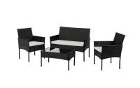 COCON Lounge Set 4-teilig, schwarz
