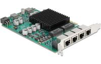Delock PCI-Express x4 Karte 4xRJ45 PoE+