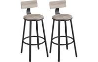 Vasagle Barhocker, 2er Set, Grau-Schwarz