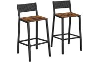 Vasagle Barhocker, 2er Set, schwarz-Braun