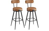Vasagle Barhocker, 2er Set, Braun-Schwarz