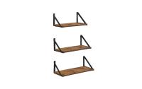 Vasagle Wandregal 3er Set, Schwarz-Braun