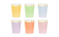 Partydeco Becher mit Goldrand