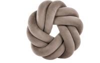 Tiseco Geknotetes Kissen 30x30x7 cm, taupe