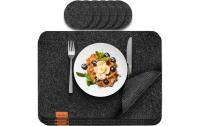 LuanaRose Tischset Filz 12er-Set anthrazit