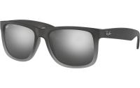 Ray-Ban JUSTIN, RUBBER GREY ON CLEAR GREY