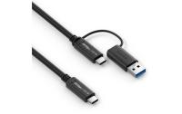 Purelink USB-Kabel C-C, 1.0m, USB-A Aufsatz