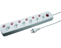 Steckdosenleiste 6xT13, mit 6 Schaltern