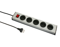 Steckdosenleiste 5xT13, quer, mit Schalter