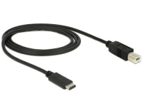 USB2.0-Kabel TypC-B: 1m, schwarz